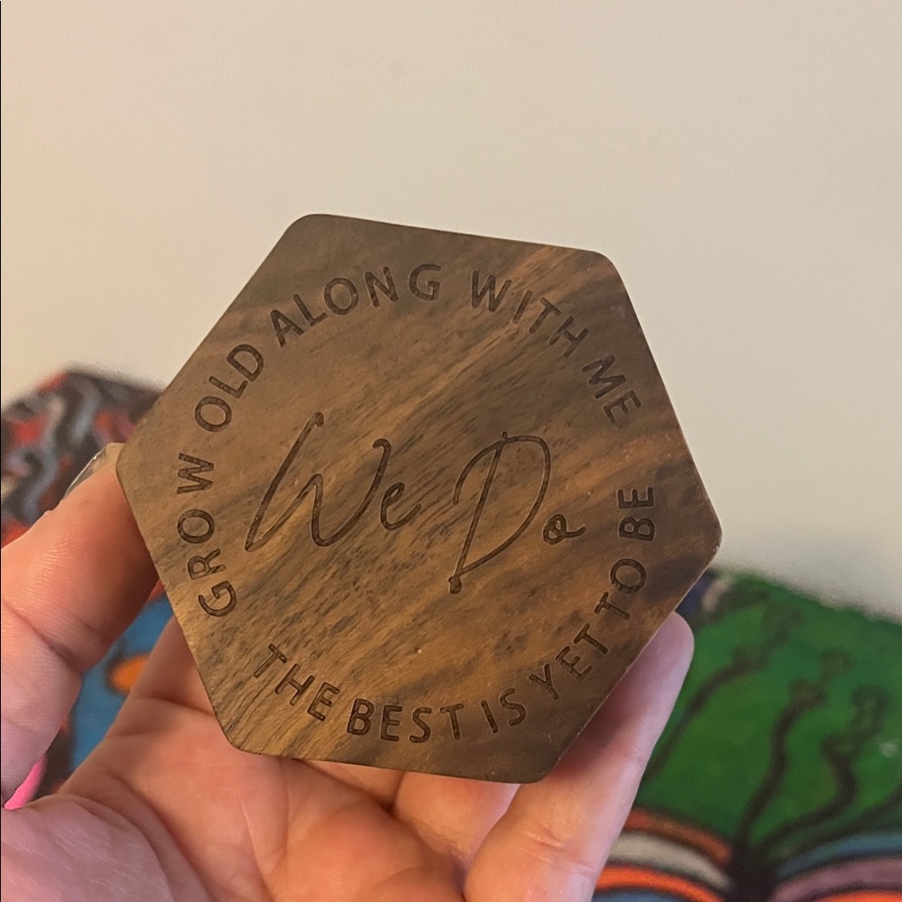 Hexagonal Wooden Plaque with Engraving